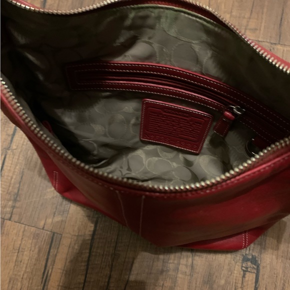 Coach Slim Legacy Red Leather Hobo Handbag - Picture 3 of 5